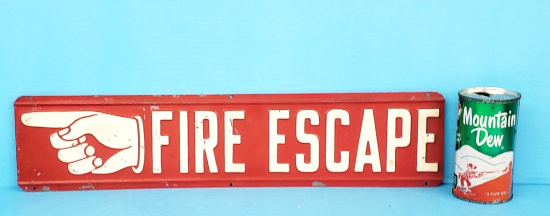 Fire Escape embossed metal sign (1 of 2)