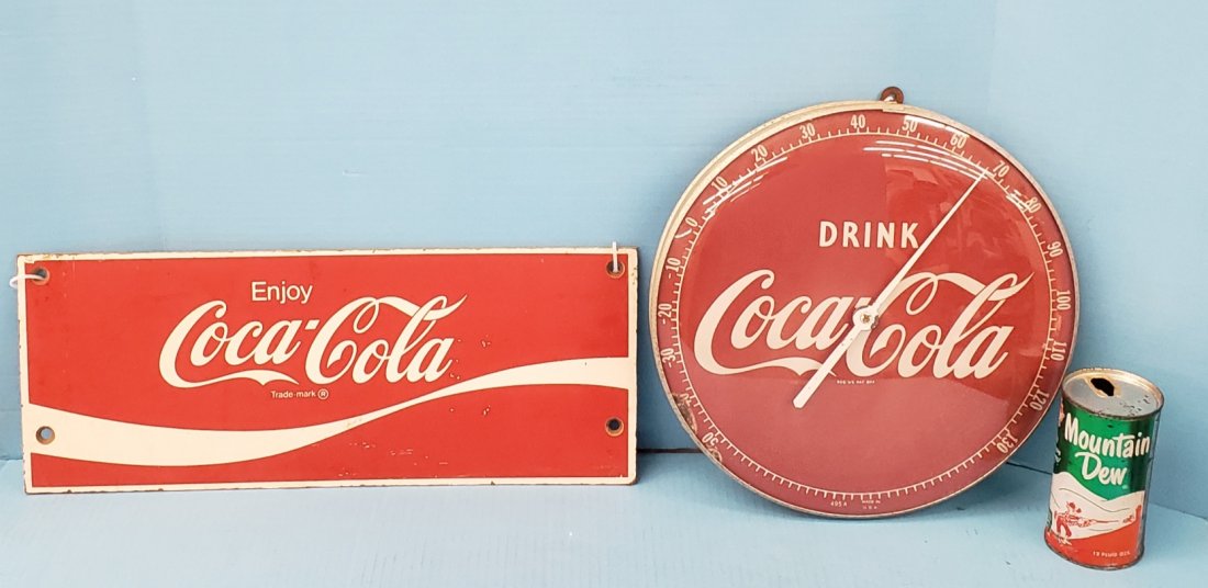 Coca Cola RoundThermometer and Sign (1 of 2)