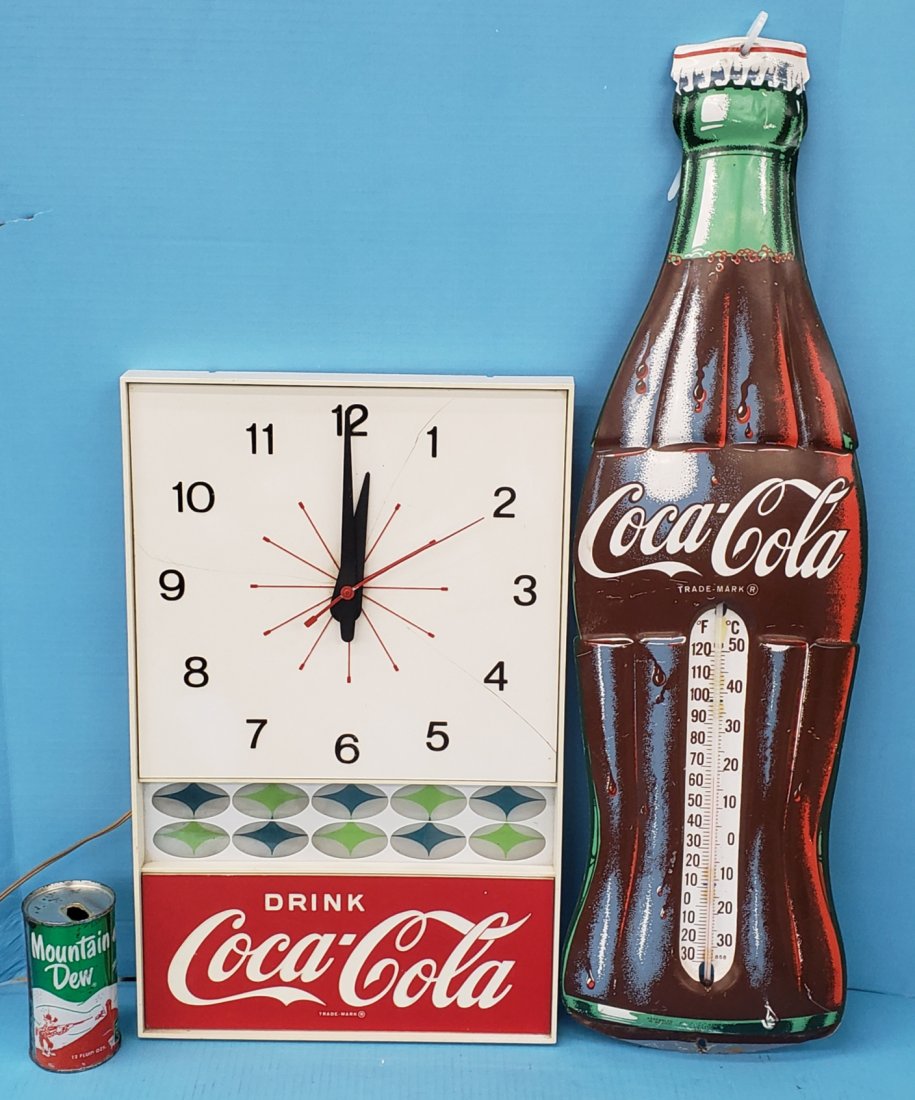 Coca Cola Clock and thermometer (1 of 8)