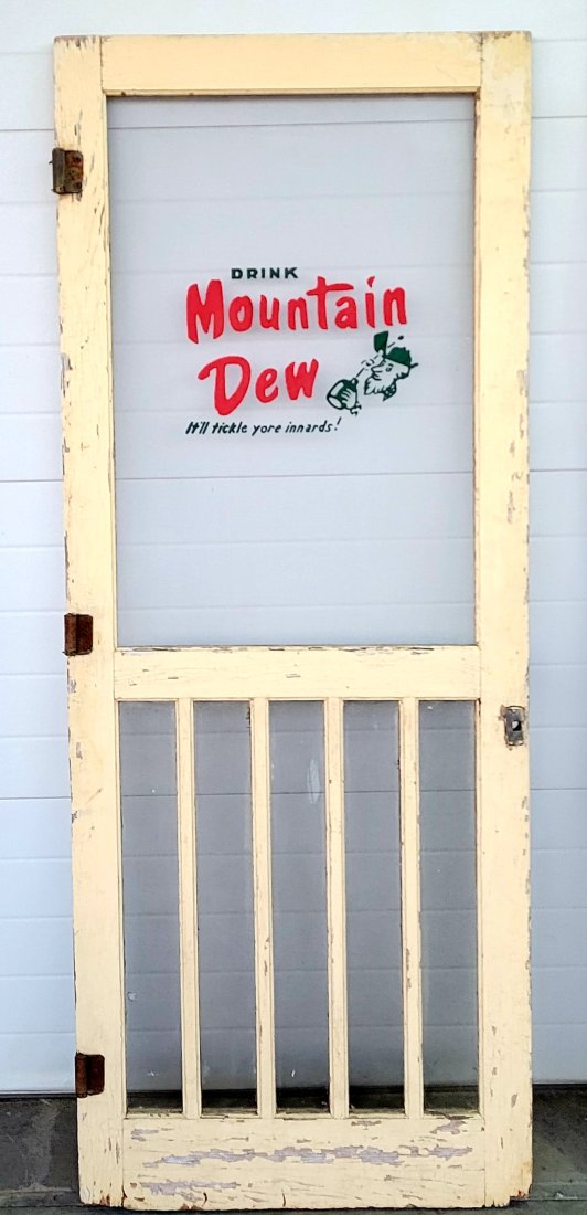 Mountain Dew advertising screen door (1 of 1)