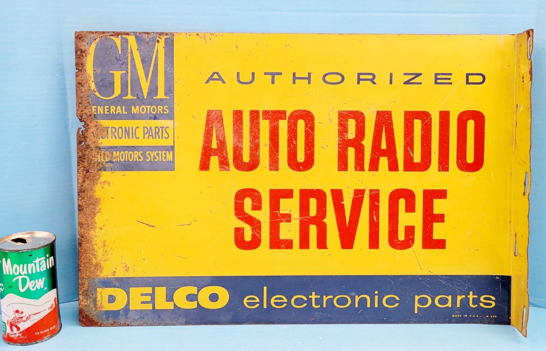 GM Auto Radio Service Delco flange sign (1 of 2)