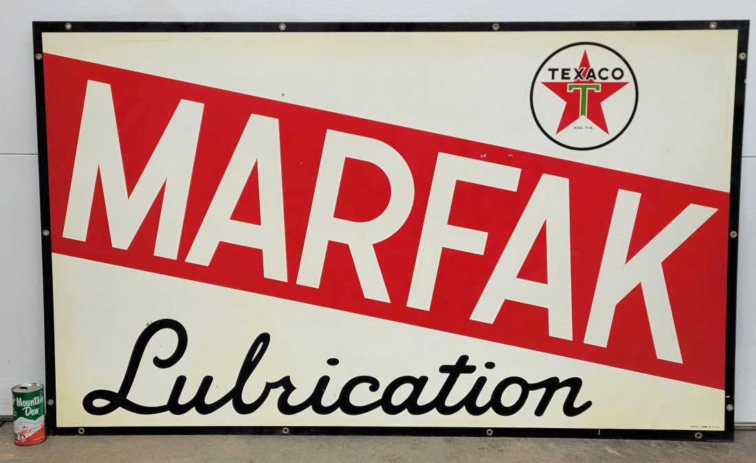 1957 Texaco Marfak Lubrication metal sign (1 of 4)