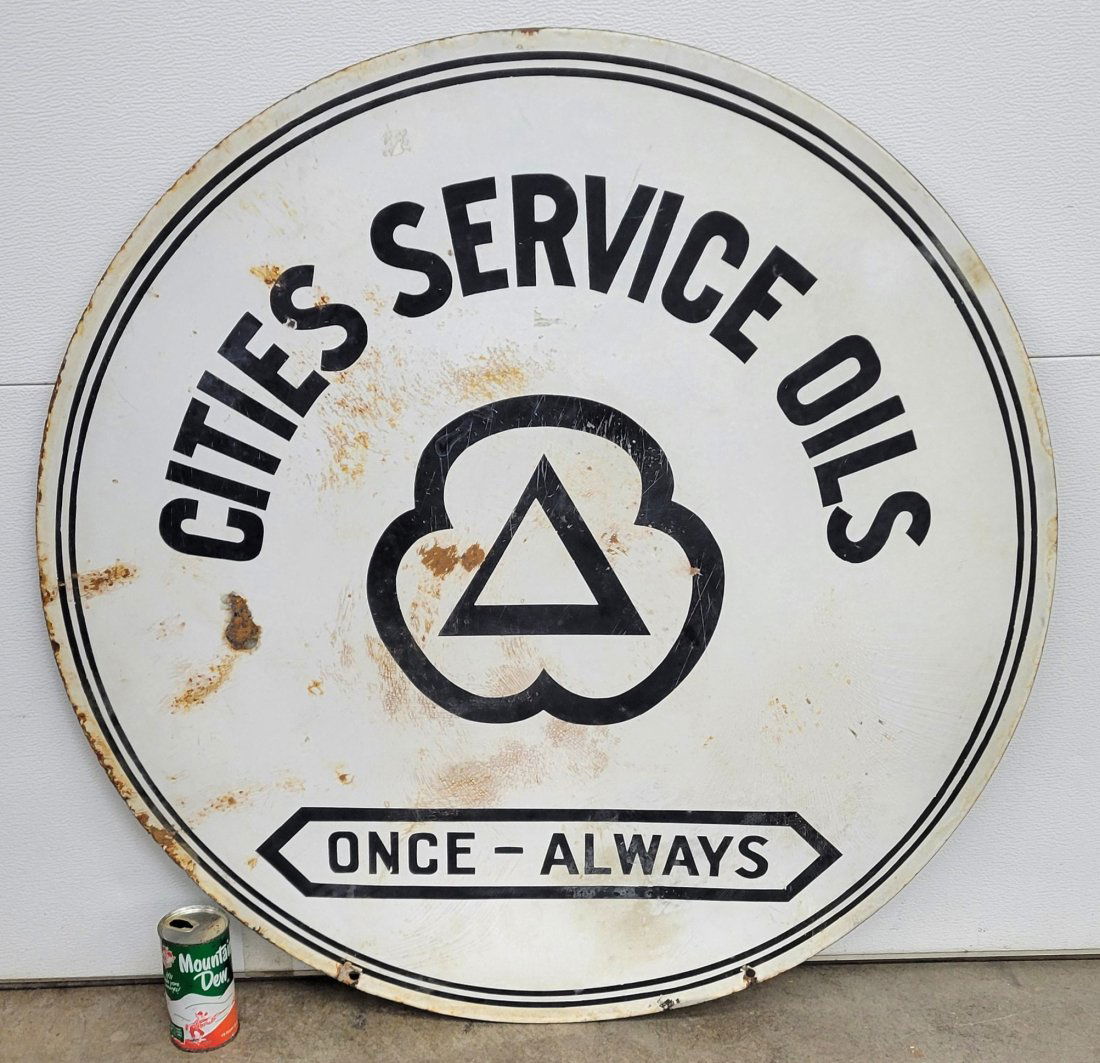 Cities Service Oils Double Sided Porcelain SIgn (1 of 2)
