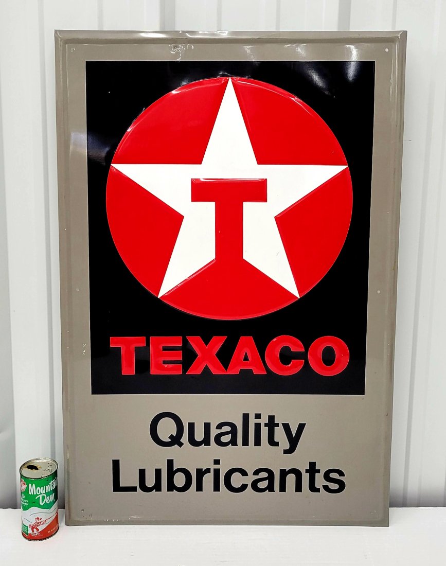 Texaco Quality Lubricants Embossed Aluminum Sign (1 of 2)