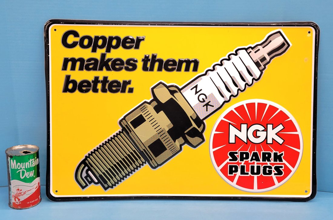 NGK Spark Plugs aluminum embossed sign Mar 26, 2022 Rockabilly