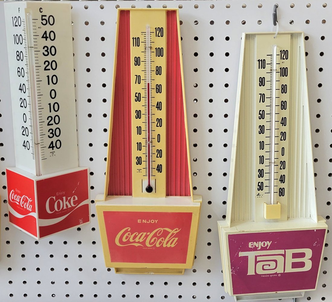 Tab & 2 Coca Cola Plastic Thermometers (1 of 3)