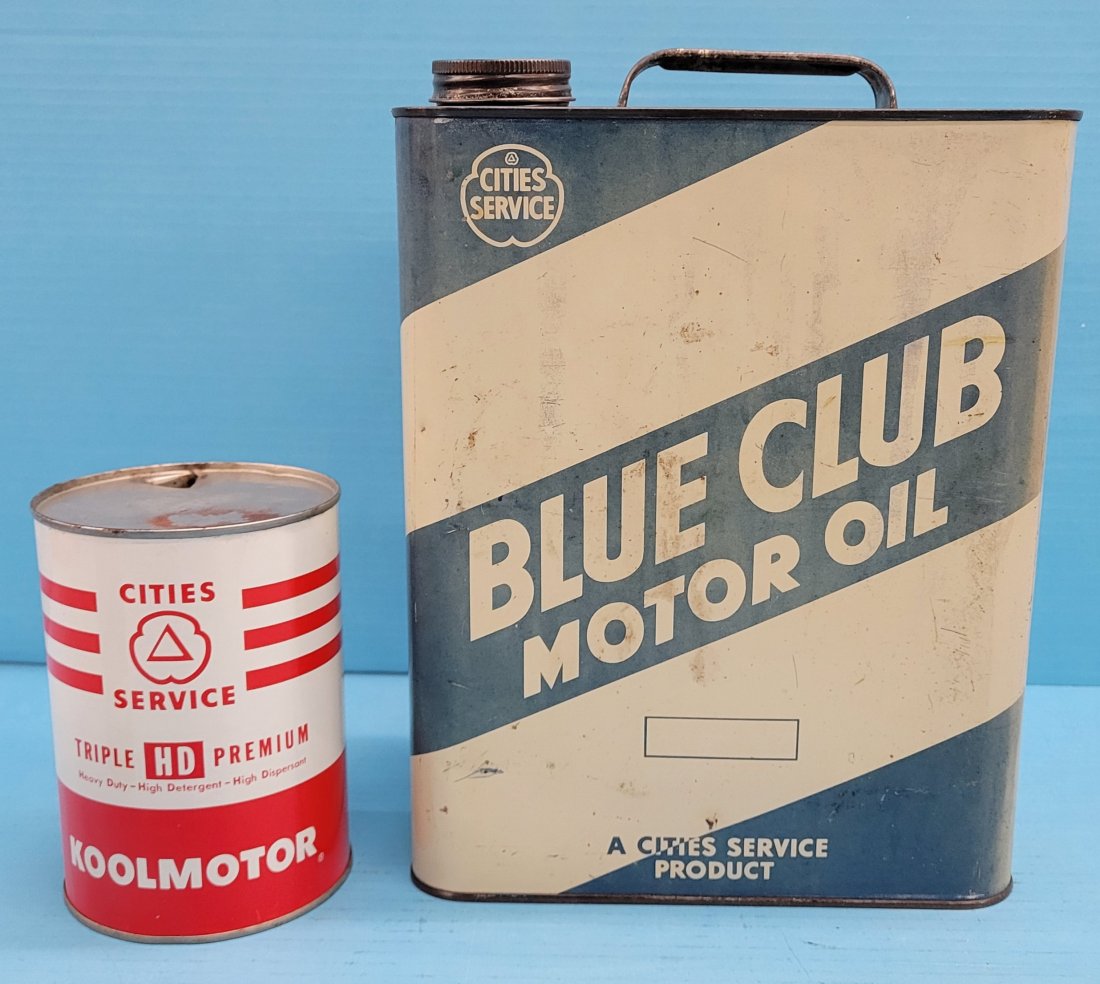 Lot of 2 Cities Service Motor Oil Cans (1 of 5)