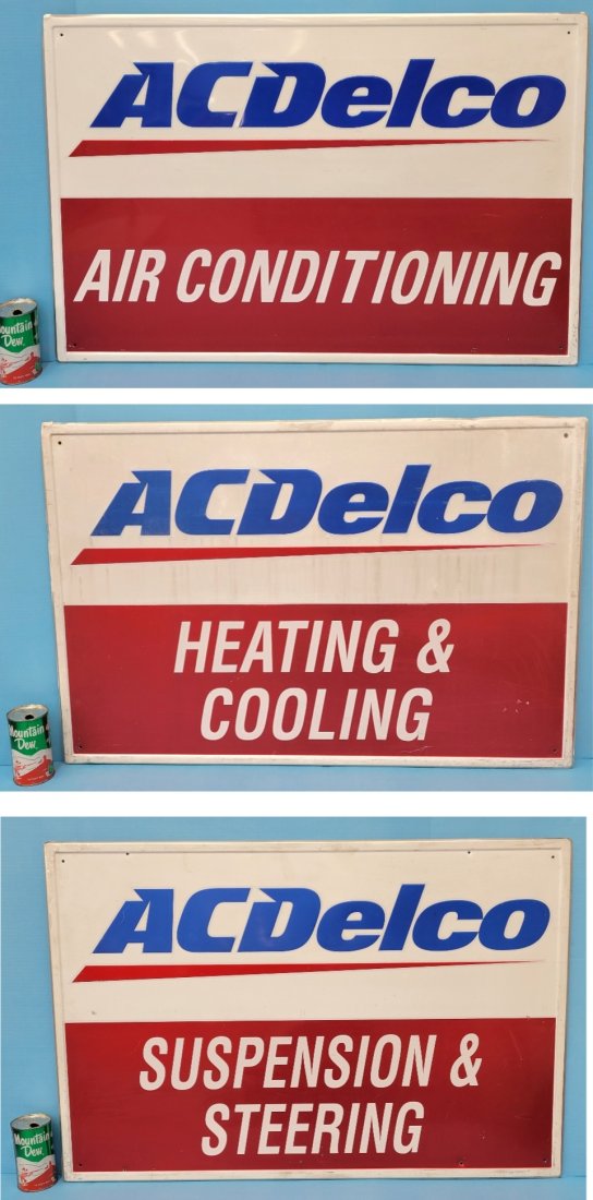 Lot of 3 AC Delco Aluminum Signs (1 of 7)