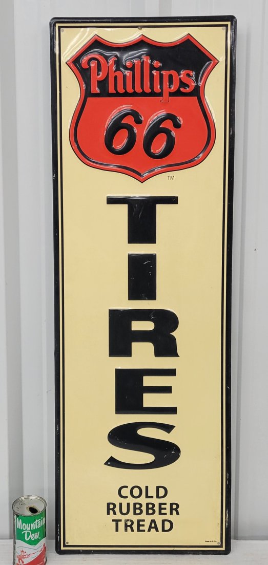 Authorized Phillips 66 Tires Embossed Sign Mar 26, 2022 Rockabilly