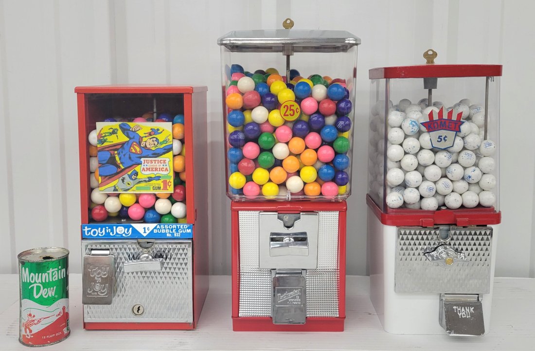 3 Restored Gumball Vending Machines (1 of 3)