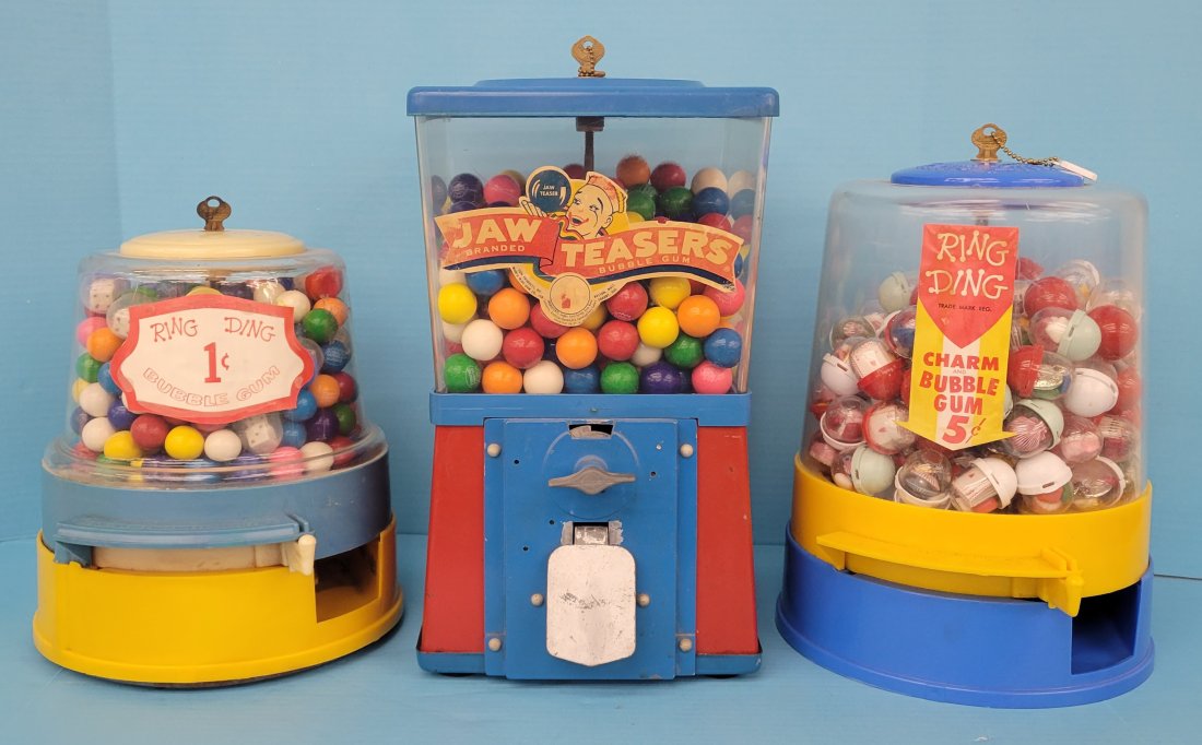 Lot of 3 Gumball Vending Machines (1 of 4)