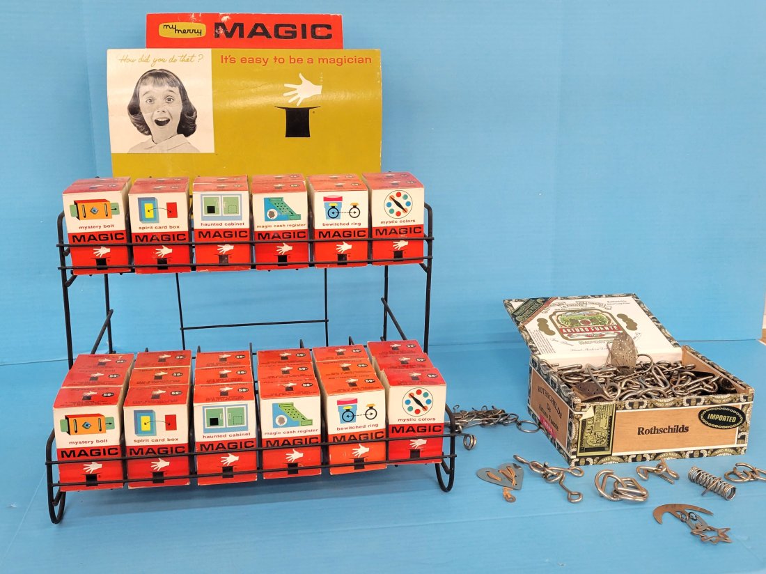 NOS 1960 My Merry Magic Tricks Store Display & Mind Teasers (1 of 6)