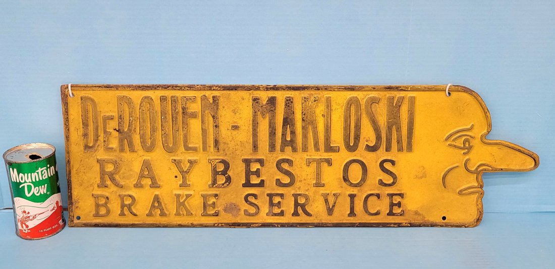 Derouen Makloski Raybestos Brake Service Nose Pointer Sign (1 of 2)