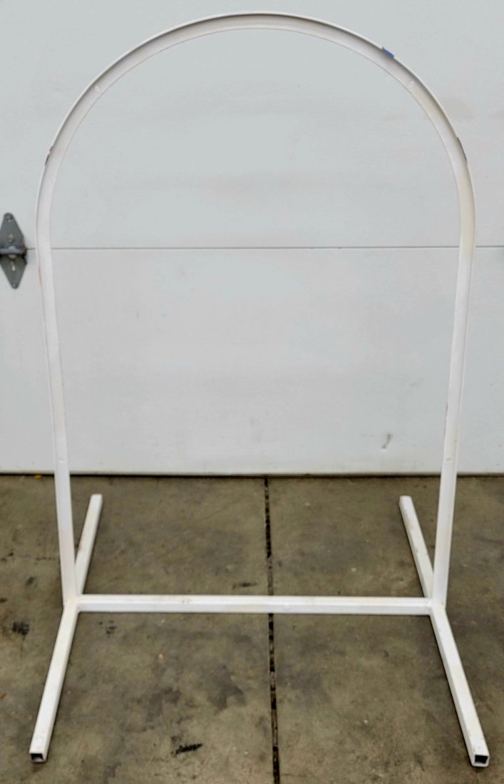 Iron sidewalk sign stand for tombstone signs (1 of 1)