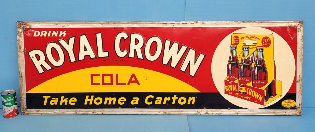 Drink Royal Crown Cola Take Home A Carton With SIx Pack Embossed Sign (1 of 4)
