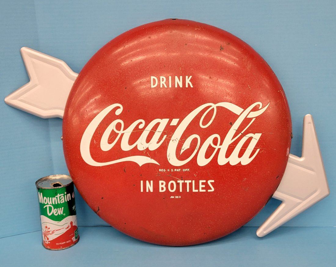 Drink Coca Coca In Bottles Button Arrow Sign (1 of 2)