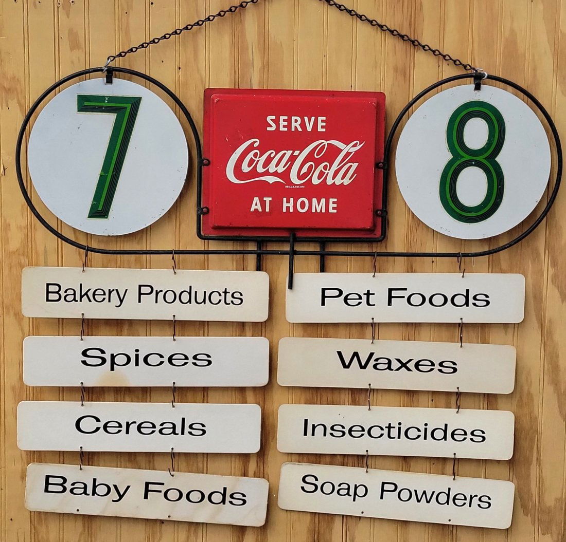 1950's Coca Cola Aisle Marker Sign (1 of 3)