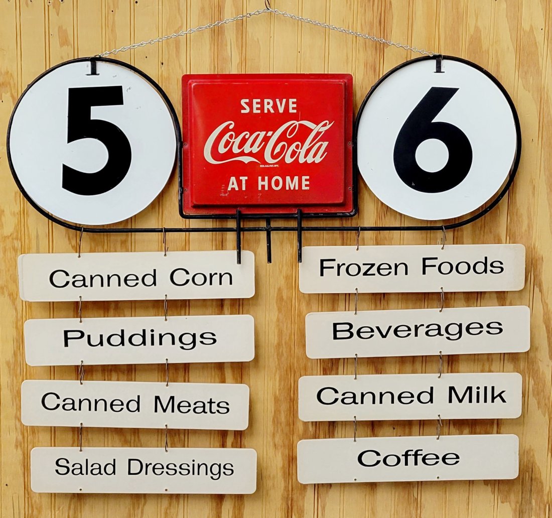 1950's Coca Cola Aisle Marker Sign (1 of 3)