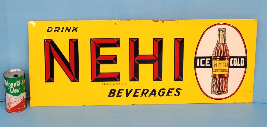 Drink NEHI tin embossed sign (1 of 4)