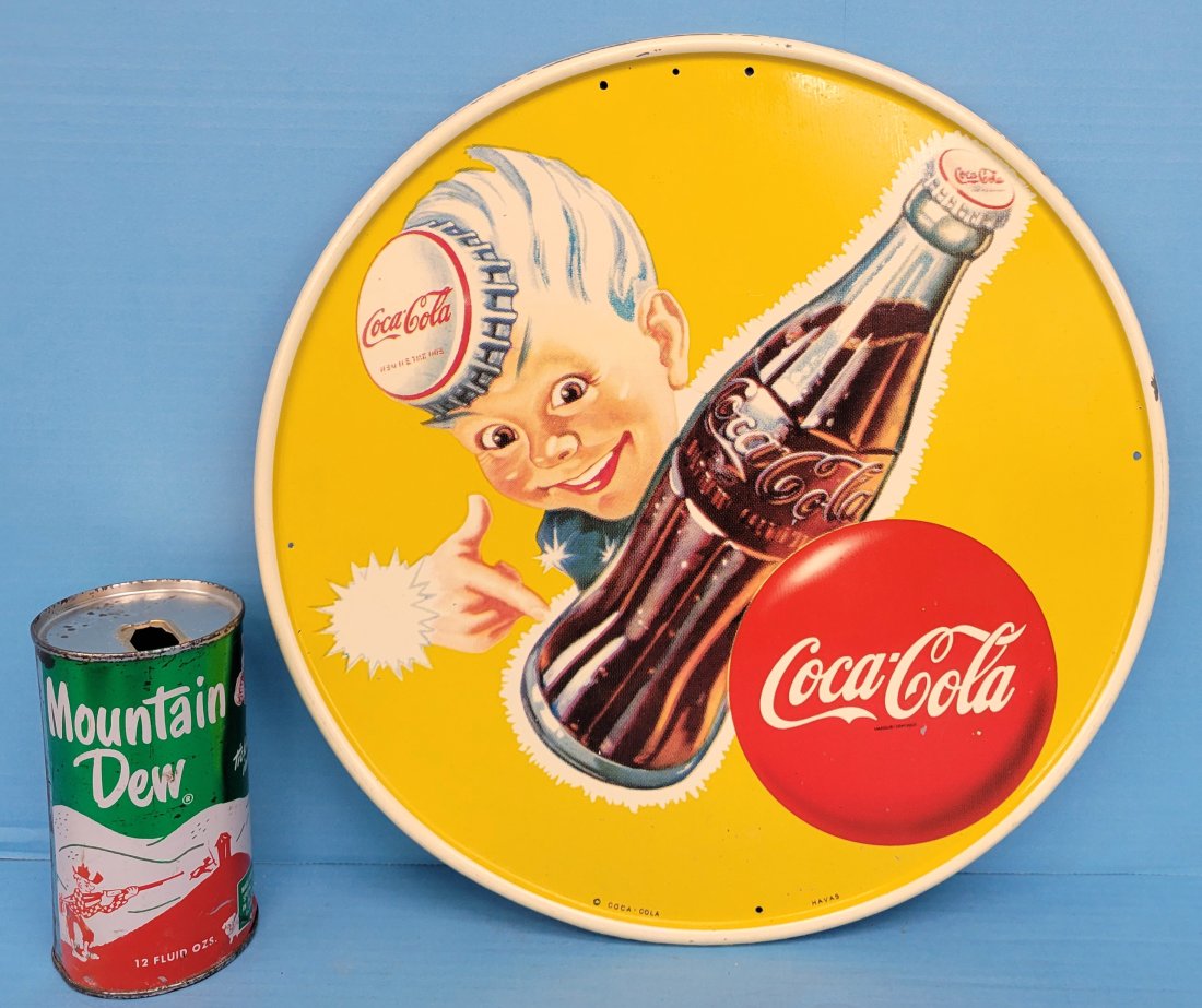 Scarce Coca Cola Sprite Boy Tin Sign (1 of 4)