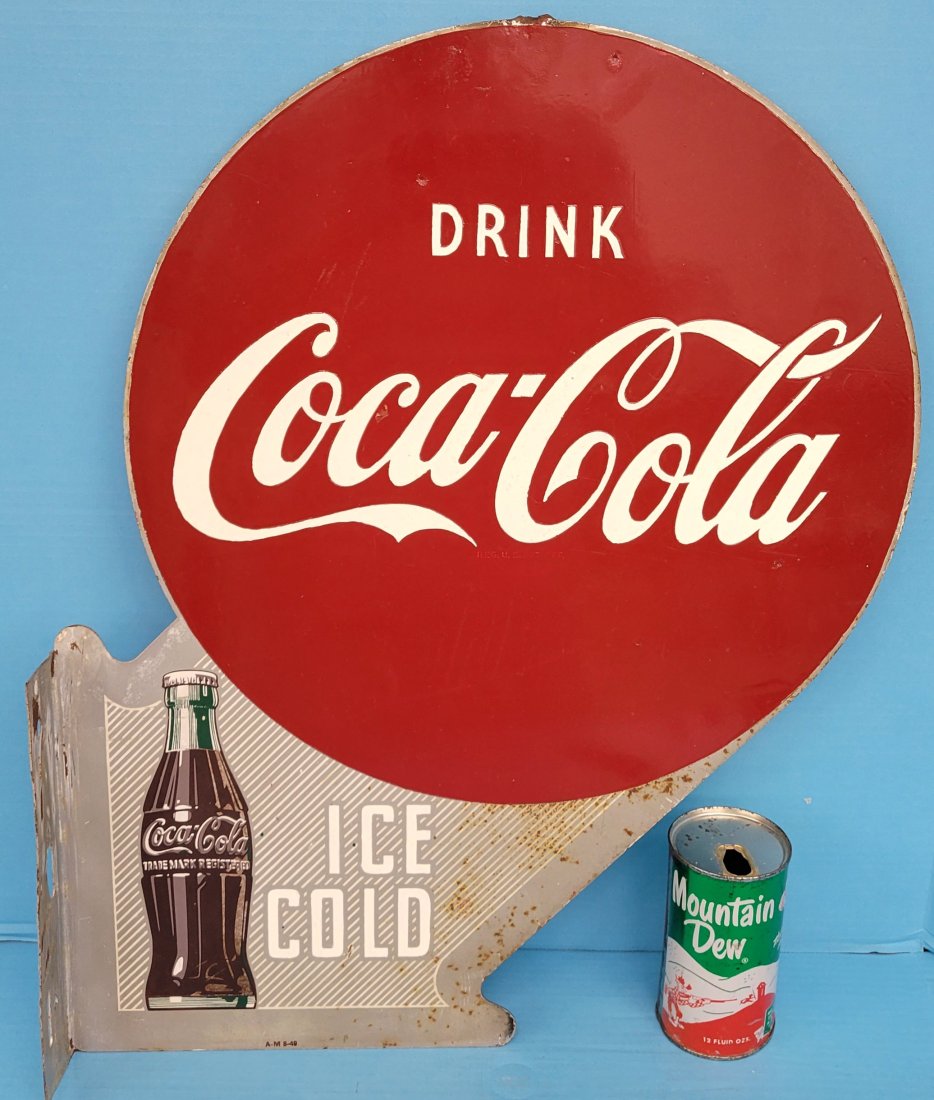 1949 Drink Coca Cola Flange Sign Repainted (1 of 3)