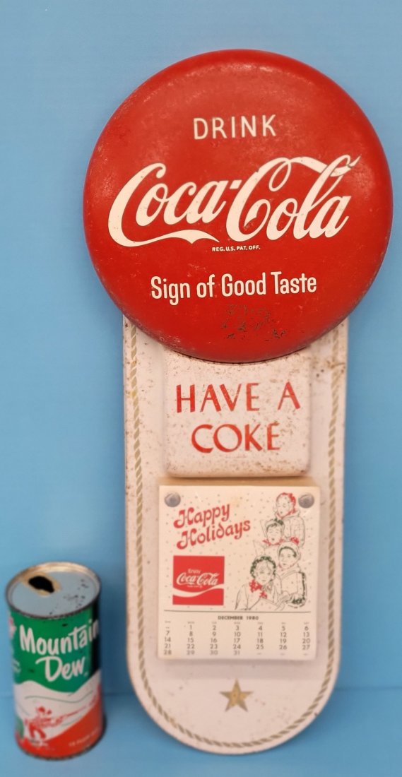 Drink Coca Cola In Bottles Button Calendar Sign (1 of 3)