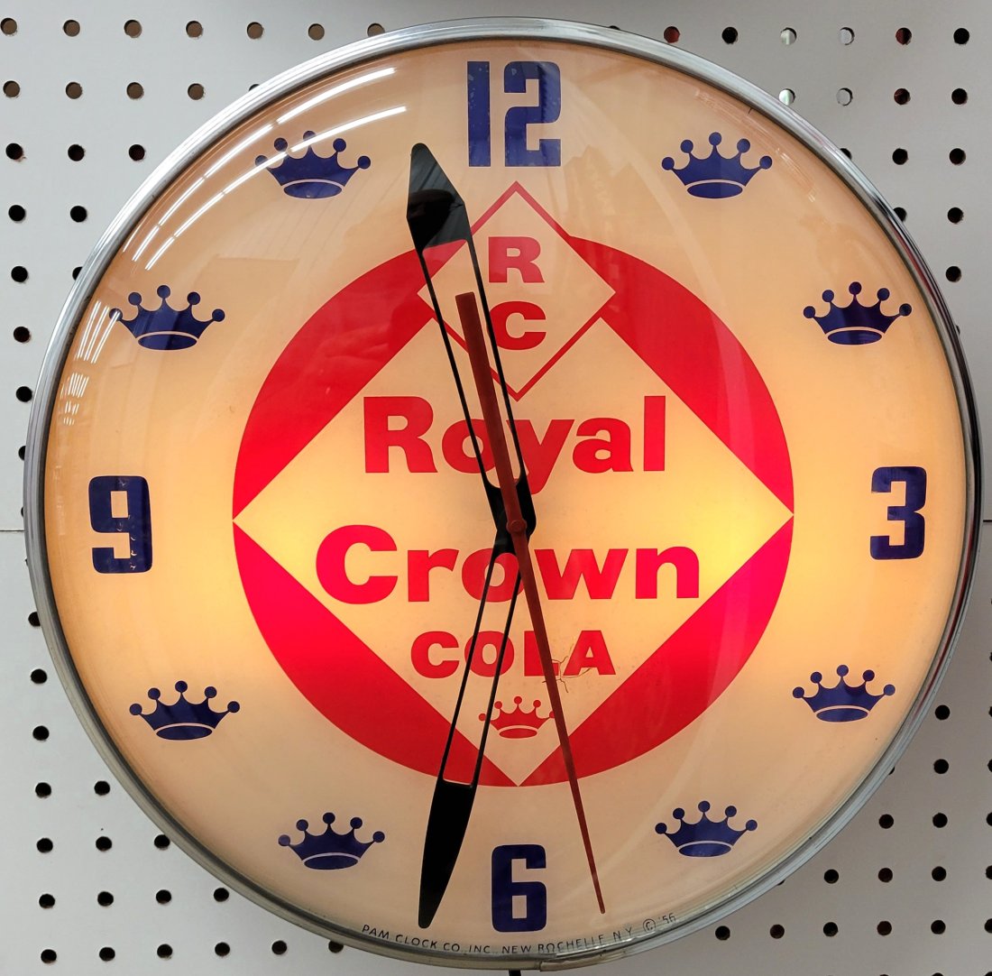 Royal Crown Cola Round Light Up Pam Clock (1 of 4)
