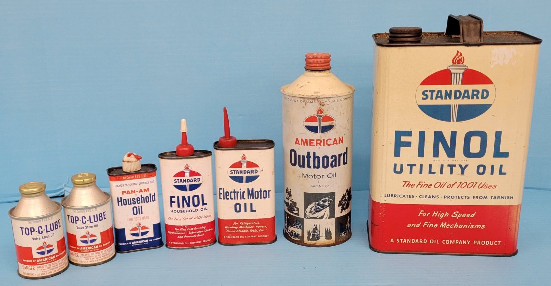 Lot 7 Standard, American, Pan-Am Oil Cans (1 of 3)