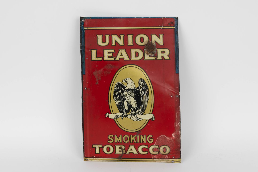 Union Leader Smoking Tobacco Tin Sign (1 of 2)