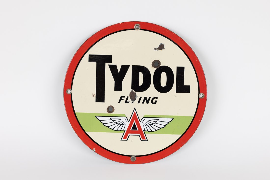Tydol Flying "A" porcelain gas pump plate (1 of 2)