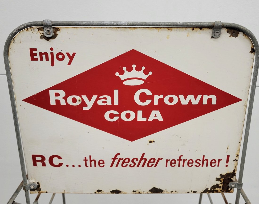 Royal Crown Cola sign with bottle case rack (1 of 4)