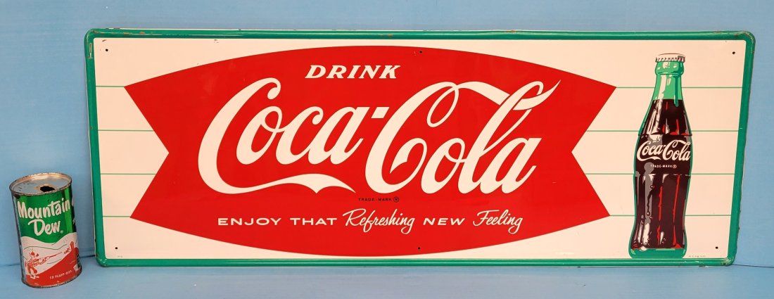 Coca Cola fishtail sign with bottle (1 of 3)