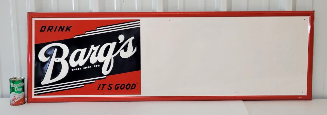 Drink Barq's Root Beer embossed tin sign (1 of 2)