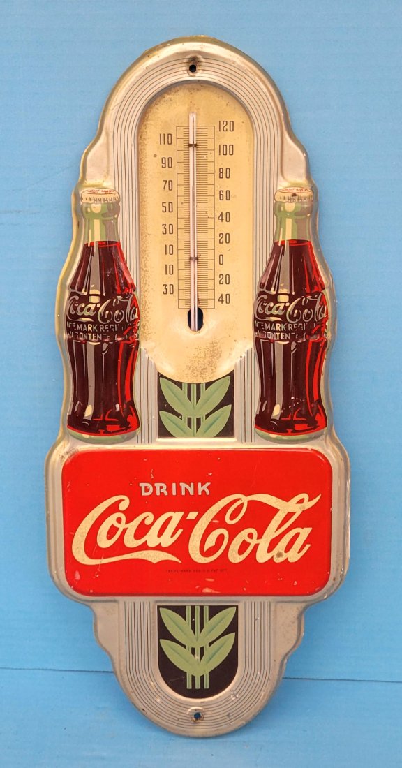 1941 Drink Coca Cola tin thermometer (1 of 4)