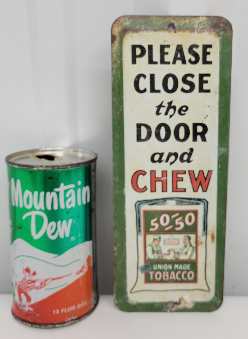 Chew 50/50 Tobacco palm push sign (1 of 2)