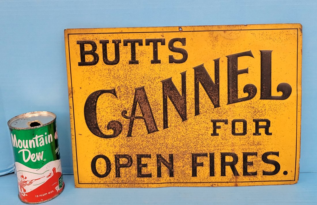 Butts Cannel For Open Fires Tin Embossed Sign (1 of 2)