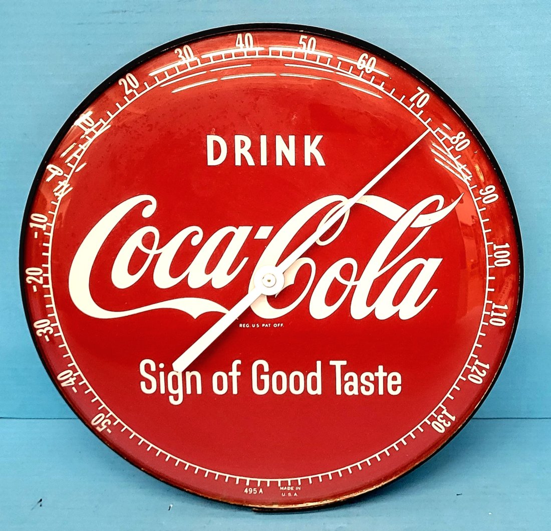 Coca Cola Sign of Good Taste  Round Thermometer (1 of 2)