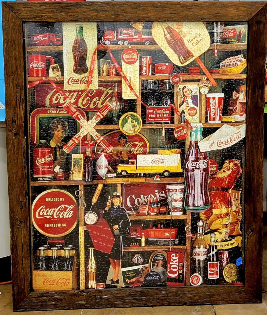 Large Framed Coca Cola Puzzle (1 of 1)
