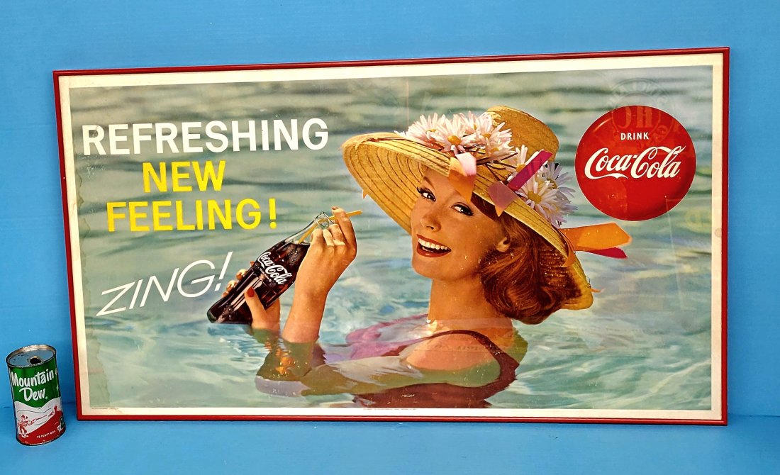 Refreshing New Feeling! Zing! framed cardboard sign (1 of 3)