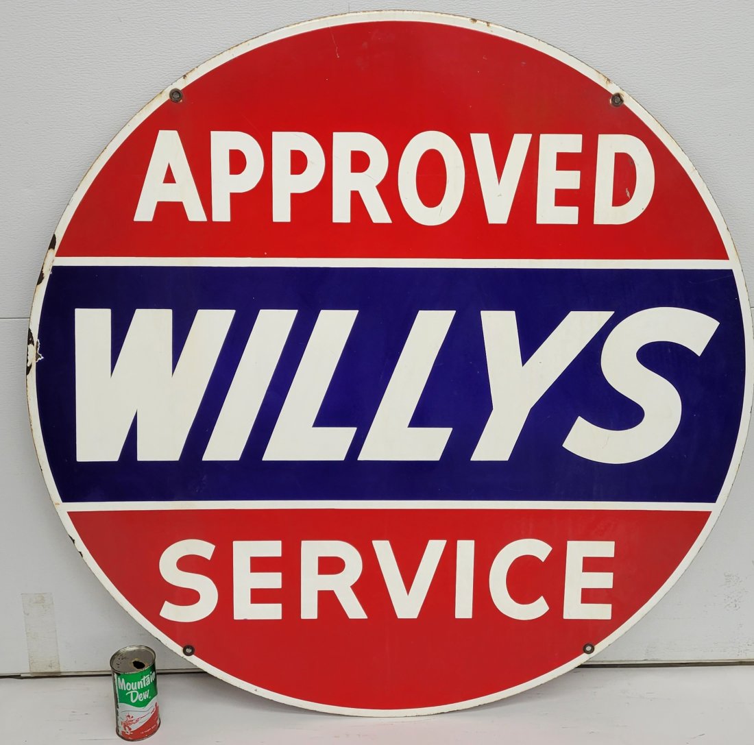 Willys Approved Service Double Sided Porcelain Sign (1 of 5)