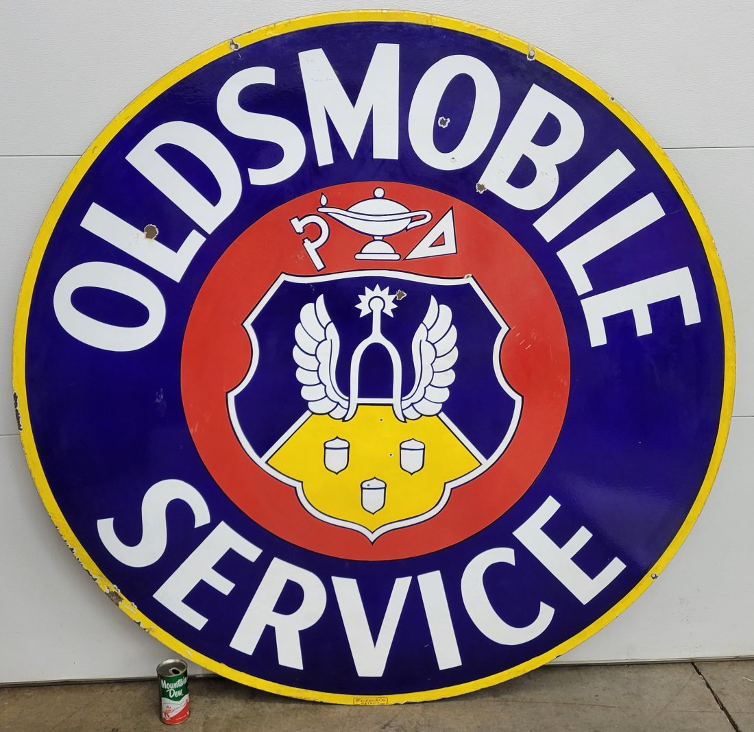 Oldsmobile Service 60" Double Sided Porcelain Sign (1 of 5)