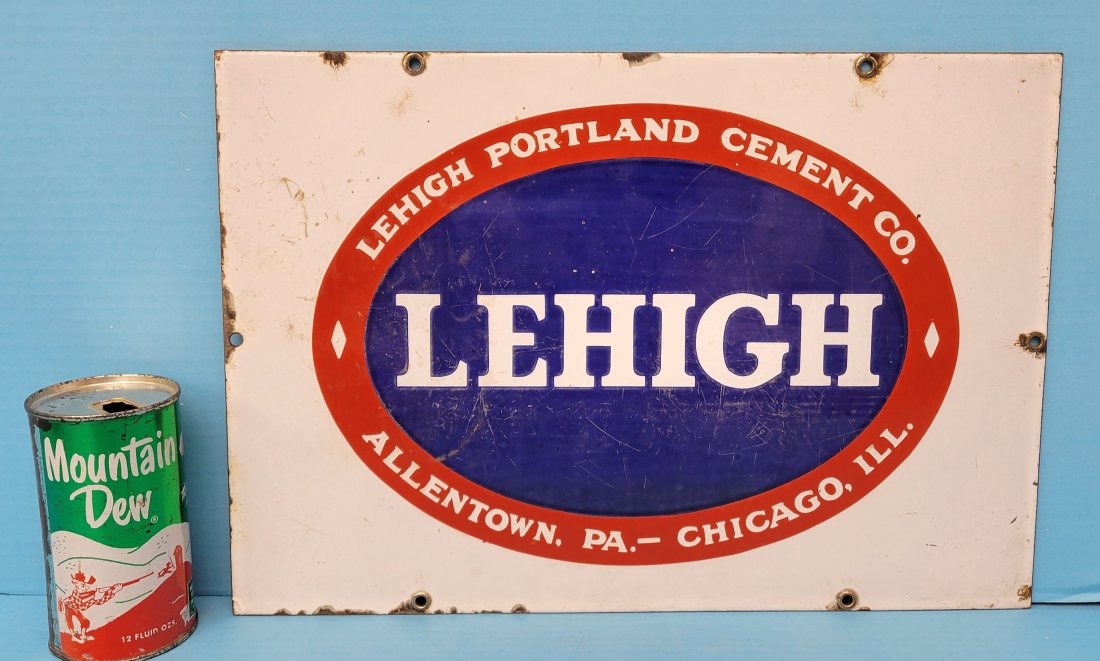 Lehigh Portland Cement Co. Single Sided Porcelain Sign (1 of 3)