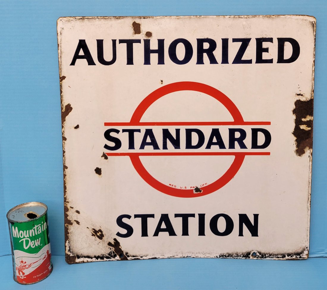 Authorized Standard Station Double Sided Porcelain Sign (1 of 2)
