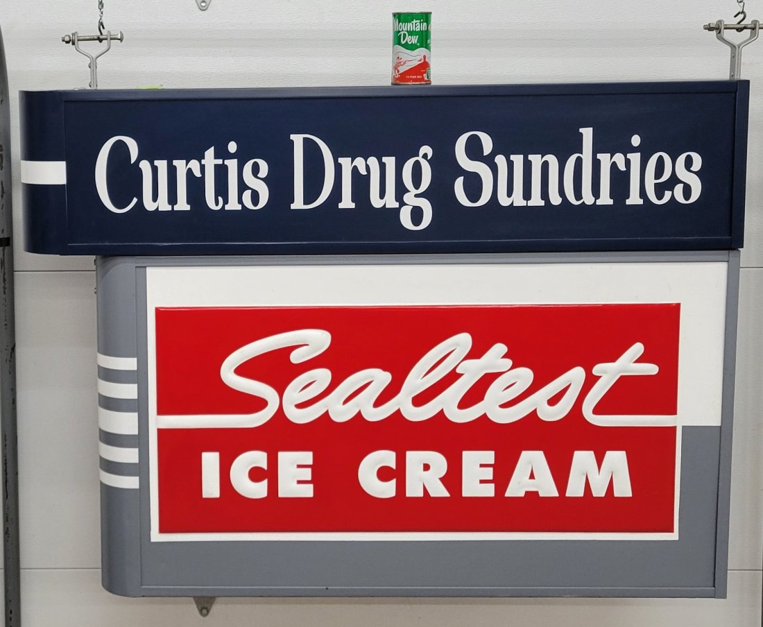 Sealtest Double Sided Embossed Metal Ice Cream Sign (1 of 3)