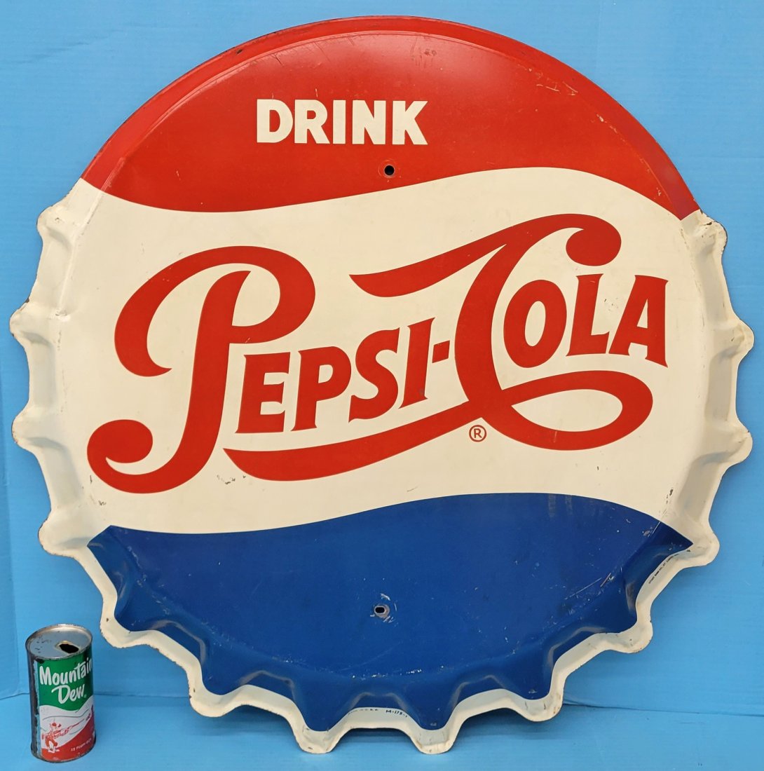 Drink Pepsi Cola Bottle Cap Sign (1 of 5)