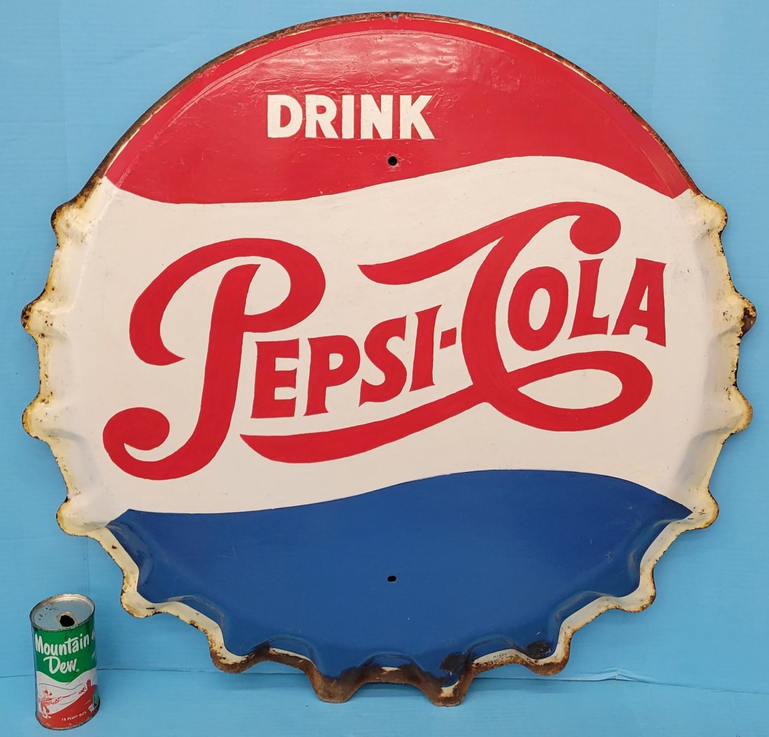 Pepsi Cola Bottle Cap Sign (1 of 6)