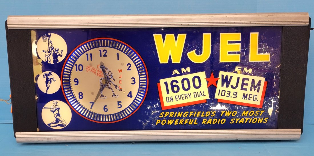 WJEL Radio Station Light Up Spinner Clock (1 of 6)