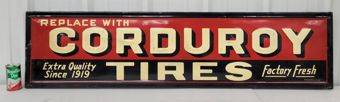 Corduroy Tires Embossed Single Sided Tin Sign (1 of 4)