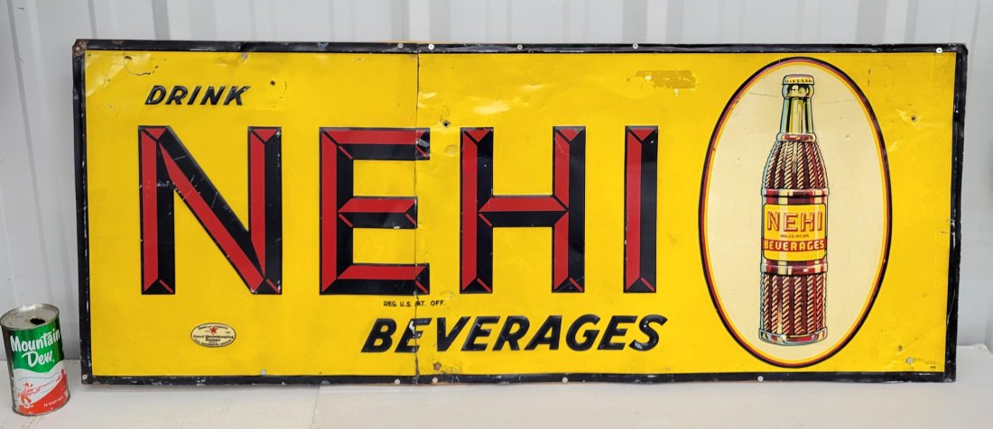 Drink Nehi Beverages Embossed Tin Sign (1 of 3)