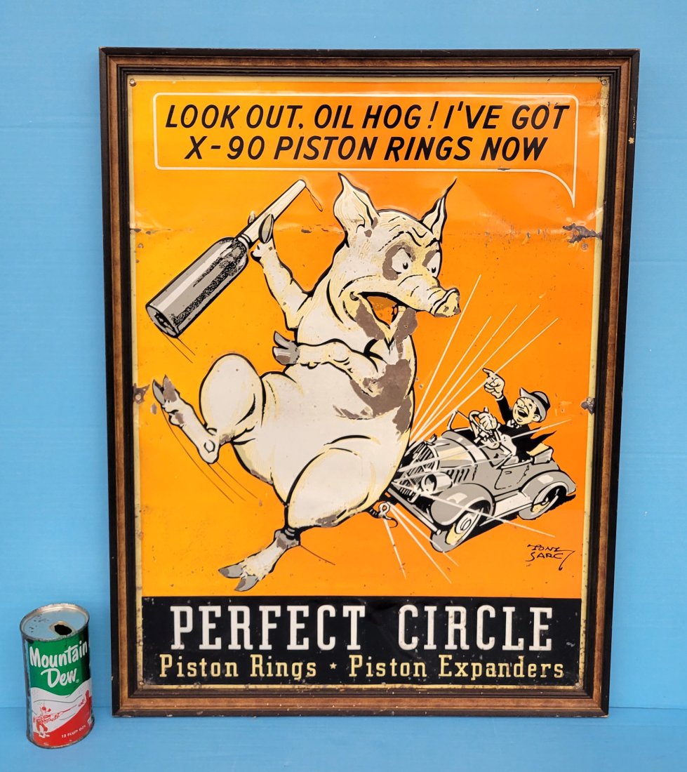 Perfect Circle Piston Rings Framed Embossed Tin Sign (1 of 3)
